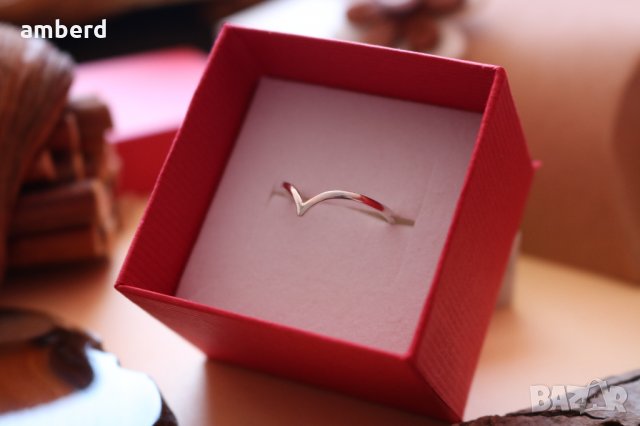 Нежно сребърно пръстенче R058, снимка 4 - Пръстени - 28854324