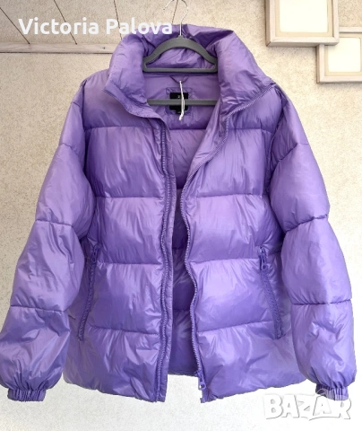 Модерно водоотблъскващо  яке лавандулов цвят