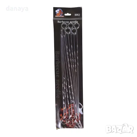 5662 Плоски метални шишове за скара,10 броя, 40см, снимка 5 - Аксесоари за кухня - 49058181