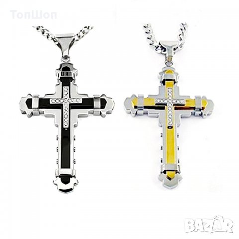 Jesus Crystal Cross / Кръстче с камъни - 2 модела, снимка 2 - Колиета, медальони, синджири - 32702345
