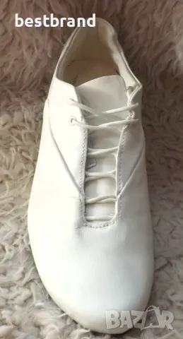 Мъжки маратонки от естествена кожа, в бял цвят, код 546/79, снимка 2 - Маратонки - 47310765