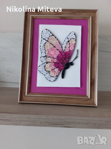 Квилинг картина  " Пеперуда ", снимка 1 - Картини - 32567722