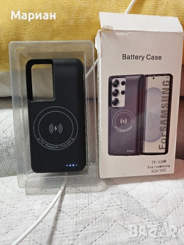 Кейс с батерия за Samsung S24 S25 , безжично Qi зареждане, бързо зареждане 18W, снимка 2 - Калъфи, кейсове - 53357690