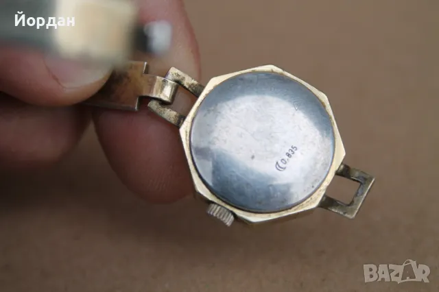 Дамски сребърен Швейцарски часовник с позлата /17 камъка/, снимка 8 - Дамски - 49798121