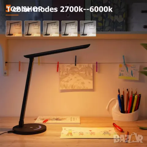 Настолна ЛЕД лампа с различни режими TaoTronics и грижа за очите, снимка 4 - Настолни лампи - 48512034