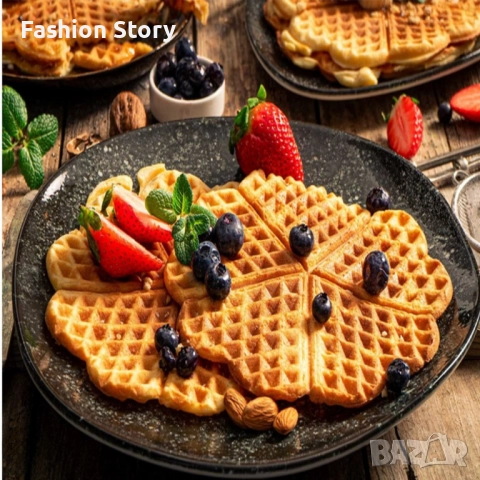 Гофретник с терморегулатор и незалепващи плочи – перфектни гофрети всеки път, снимка 2 - Гофретници - 52471507