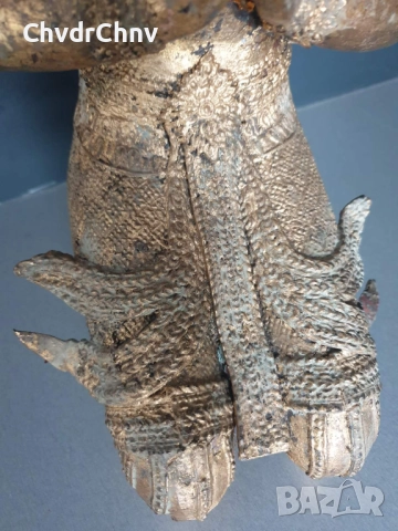 50см-8кг будистка фигура/стара азиатска-тайландска бронзова скулптура/статуетка на божество/ангел, снимка 10 - Антикварни и старинни предмети - 52457047