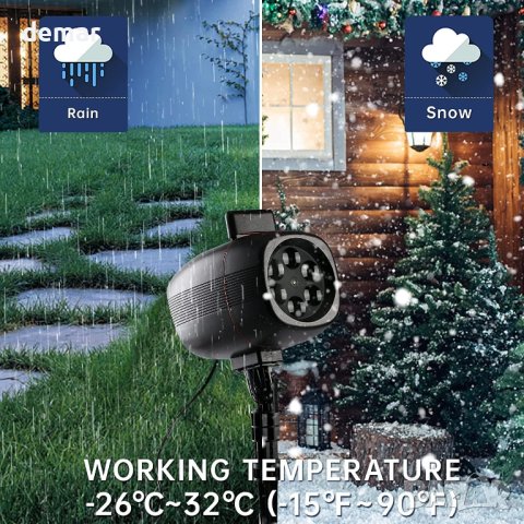 Външен коледен LED проектор с 20 HD слайда, водоустойчив, снимка 6 - Декорация за дома - 43438689