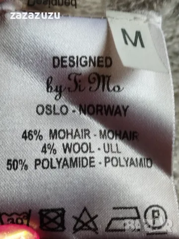 Дизайнерски дълъг пуловер с качулка - мохер и вълна, снимка 5 - Жилетки - 47546952