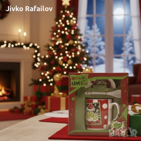 Коледен подаръчен комплект Merry Grinchmas – идеален подарък за добро настроение, снимка 2 - Коледни подаръци - 52803591