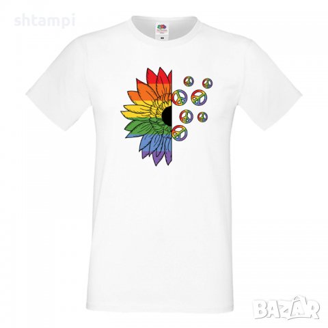 Мъжка тениска Pride Sunflower Peace multicolor Прайд,Празник.Повод,Изненада, снимка 12 - Тениски - 37105106