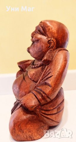 Масивна дървена фигура Буда, подарък сувенир декорация, ръчна изработка, снимка 4 - Декорация за дома - 32413860