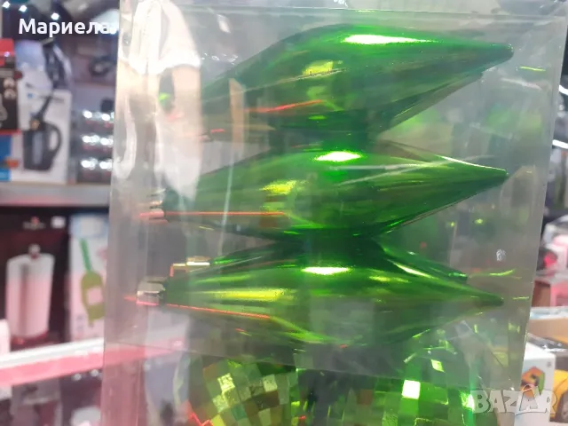 Комплект коледна украса за бяла елха, Коледни украси в зелено , снимка 3 - Декорация за дома - 47763559