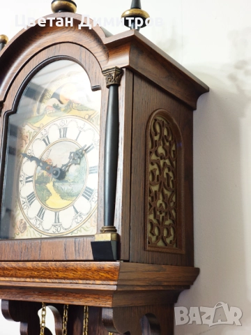 Антикварен стенен холандски часовник с тежести , снимка 10 - Антикварни и старинни предмети - 52670857