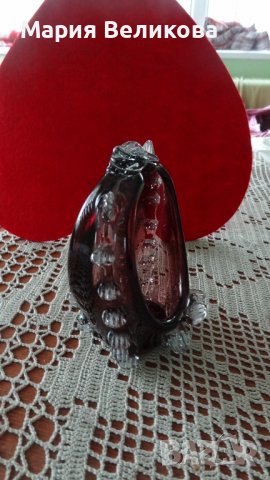 Фруктиера бонбониера от цветно стъкло, снимка 8 - Декорация за дома - 39306847