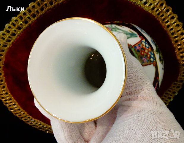 Китайска ваза,ръчно декорирана,злато. , снимка 10 - Вази - 37274764