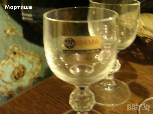 Бохемия  кристални винтидж чашки , снимка 3 - Колекции - 26397285