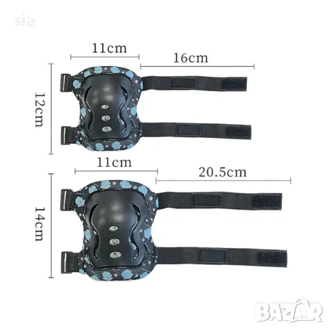 Детски протектори за ръце, Наколенки+ налакътници, черни, снимка 2 - Аксесоари за велосипеди - 49432970
