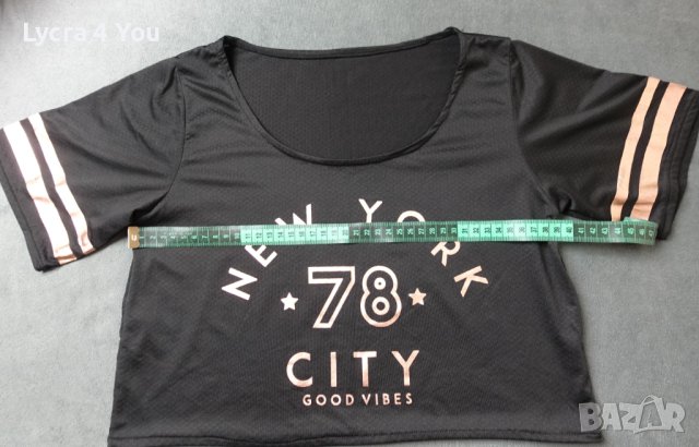 L/XL къса блузка/кроп топ с надпис NY City, снимка 9 - Корсети, бюстиета, топове - 43266825