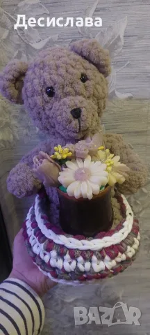букет от свещи,плетени играчки и цветя, снимка 16 - Колекции - 48977524