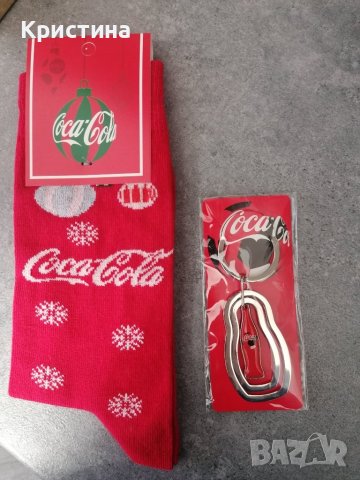 Coca-cola Set - Чорапи, метална кутия, ключодържател , снимка 1