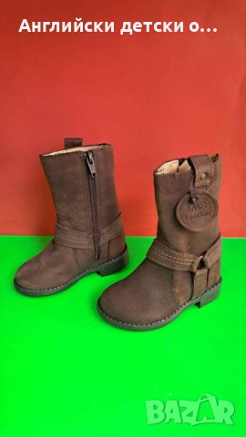 Английски детски ботуши естествена кожа-M&S, снимка 2 - Бебешки боти и ботуши - 38184552