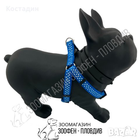 PetInterest Dog Harness Dots Blue - Нагръдник за Куче-  S, M, L размер, снимка 2 - За кучета - 34729339