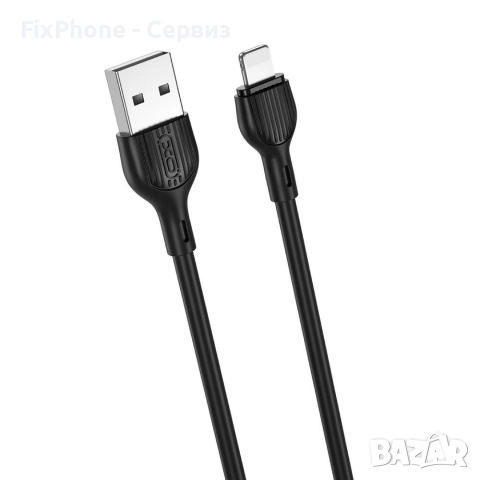 Кабел USB - Lightning, XO NB200 2.1A 2м в кутия, Черен 