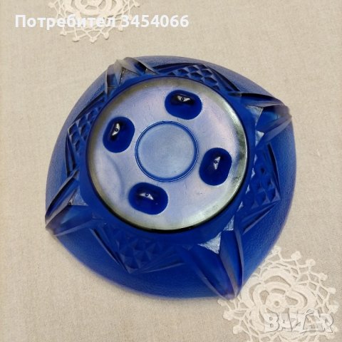 Фруктиера - синьо стъкло. , снимка 2 - Прибори за хранене, готвене и сервиране - 43352578