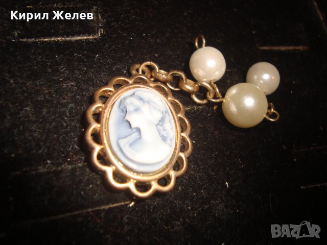 КЛАСИЧЕСКА КАМЕЯ с ПЕРЛИ БРОНЗ ПОЗЛАТА АРТ ДЕКО 21775, снимка 6 - Антикварни и старинни предмети - 32537715