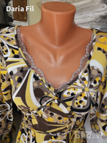 Рокля без закопчаване в жълти цветове, снимка 3 - Рокли - 36888265