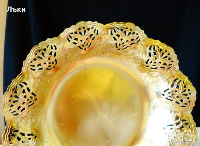 Старинна месингова фруктиера,маркирана. , снимка 5 - Антикварни и старинни предмети - 29068993