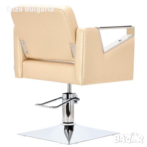Хидравличен въртящ се фризьорски стол Tomas за фризьорски салон Z-83030-GOLD-WHITE-FOTEL-BEZPODN, снимка 5 - Фризьорски столове - 43861082