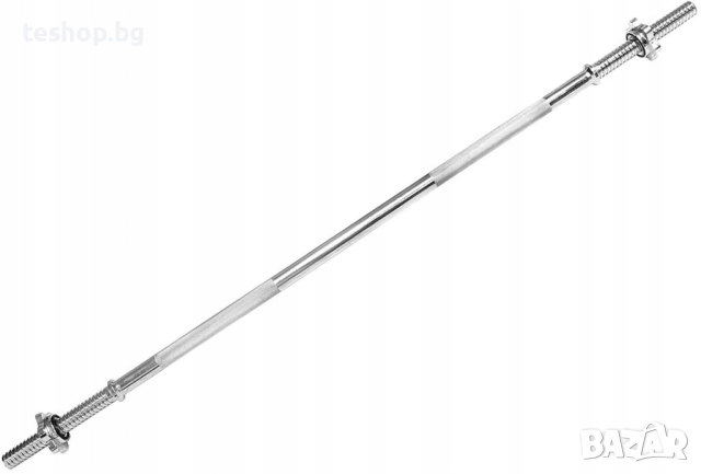 Хромирана щанга 140 см + звездовидни гайки Physionics