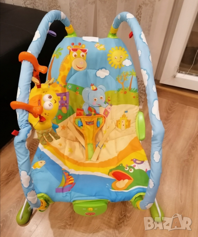 Бебешки люлеещ се музикален шезлонг, снимка 2 - Детски шезлонги - 44928784