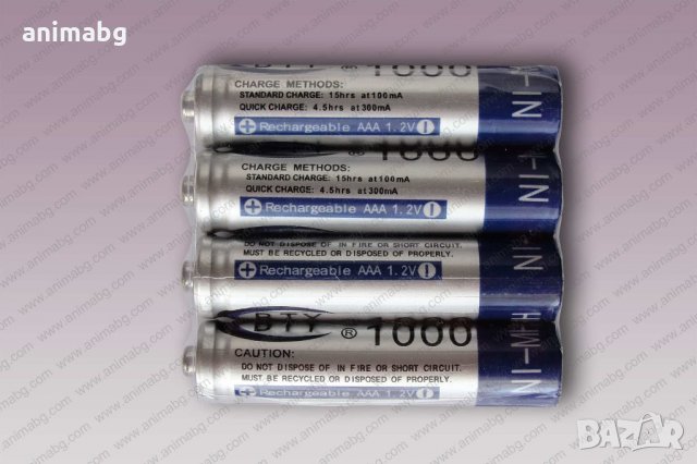 ANIMABG 4бр. презареждащи батерии AAА, снимка 3 - Друга електроника - 35550867