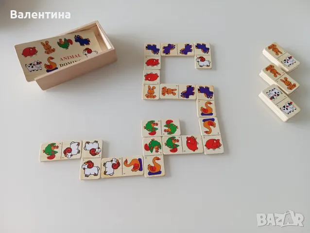 Детско дървено домино с животни, снимка 2 - Домино - 50167569