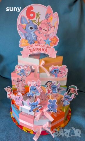 Картонена торта Стич, снимка 4 - Други - 46418268