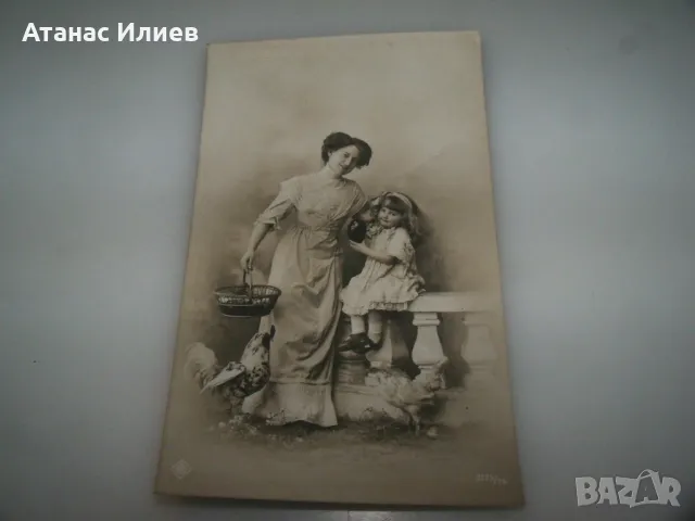 Стара френска великденска пощенска картичка, 1910г., снимка 3 - Филателия - 49601184