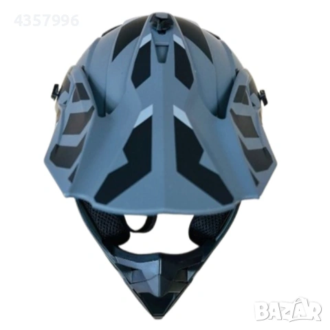 Кросова каска, за мотор, Атв, Вело, Гланц, Сиво и черно, снимка 3 - Аксесоари и консумативи - 53444960