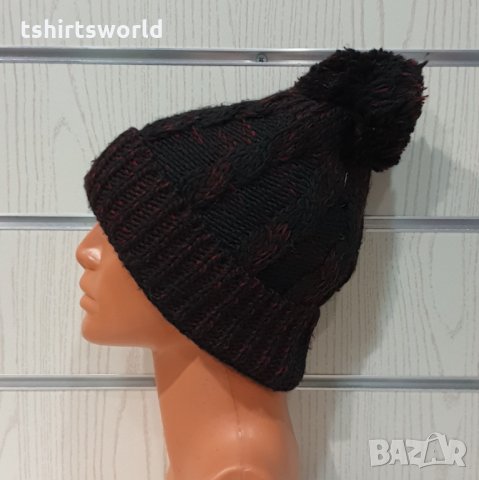 Нова зимна плетена шапка с пух/помпон, снимка 3 - Шапки - 35488686