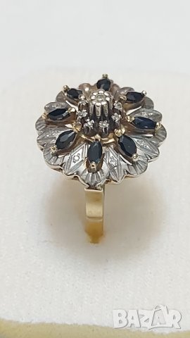 Руски златен пръстен с брилянти
