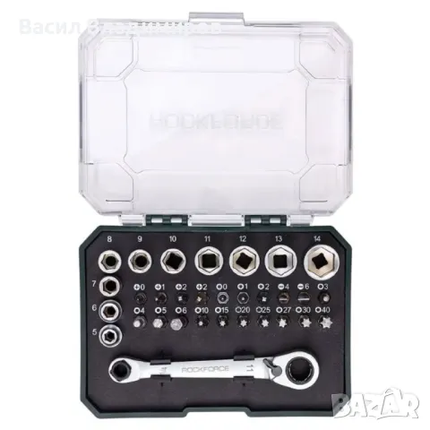 МИНИ ГЕДОРЕ 31 ЧАСТИ 1/4'' ROCKFORCE, снимка 6 - Куфари с инструменти - 50410521