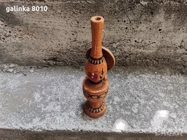 Стара дървена лампа, снимка 2 - Антикварни и старинни предмети - 51401603