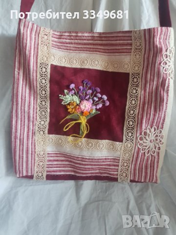 Canta torba ricna broderia i ricno tikan plat ot raklata na baba, снимка 4 - Ръчно изработени сувенири - 39617644