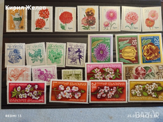 Стари пощенски марки от цял свят смесени ЦВЕТЯ за КОЛЕКЦИЯ ДЕКОРАЦИЯ 52116, снимка 11 - Филателия - 53217789