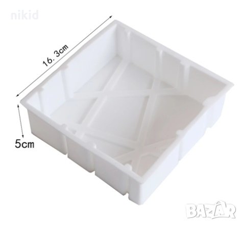 Квадрат на резки черти силиконов молд силиконова форма за пай кекс мус десерт сладкиш, снимка 3 - Форми - 33032762