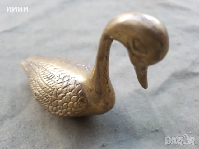 Месингова пластика статуетка лебед