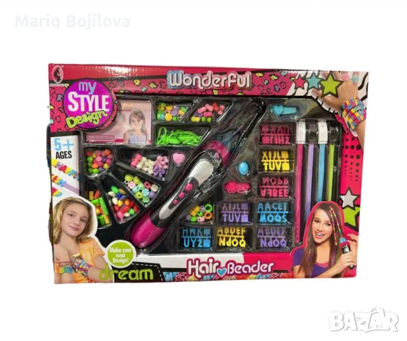 Комплект мъниста за коса 2 в 1,и комплект за изработване на гривни, снимка 6 - Аксесоари за коса - 48820737