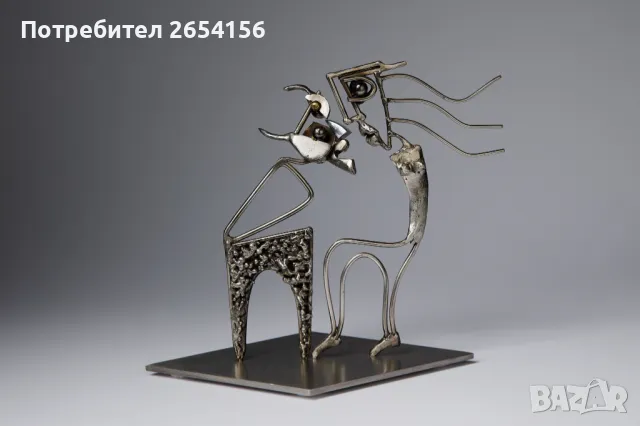 "Привличане - една стъпка по-близо"  Пластика скулптура Васил Братанов Artmind, снимка 7 - Статуетки - 49040255